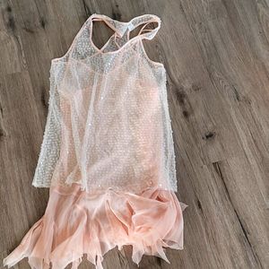 Free people peach slip sequins chiffon medium